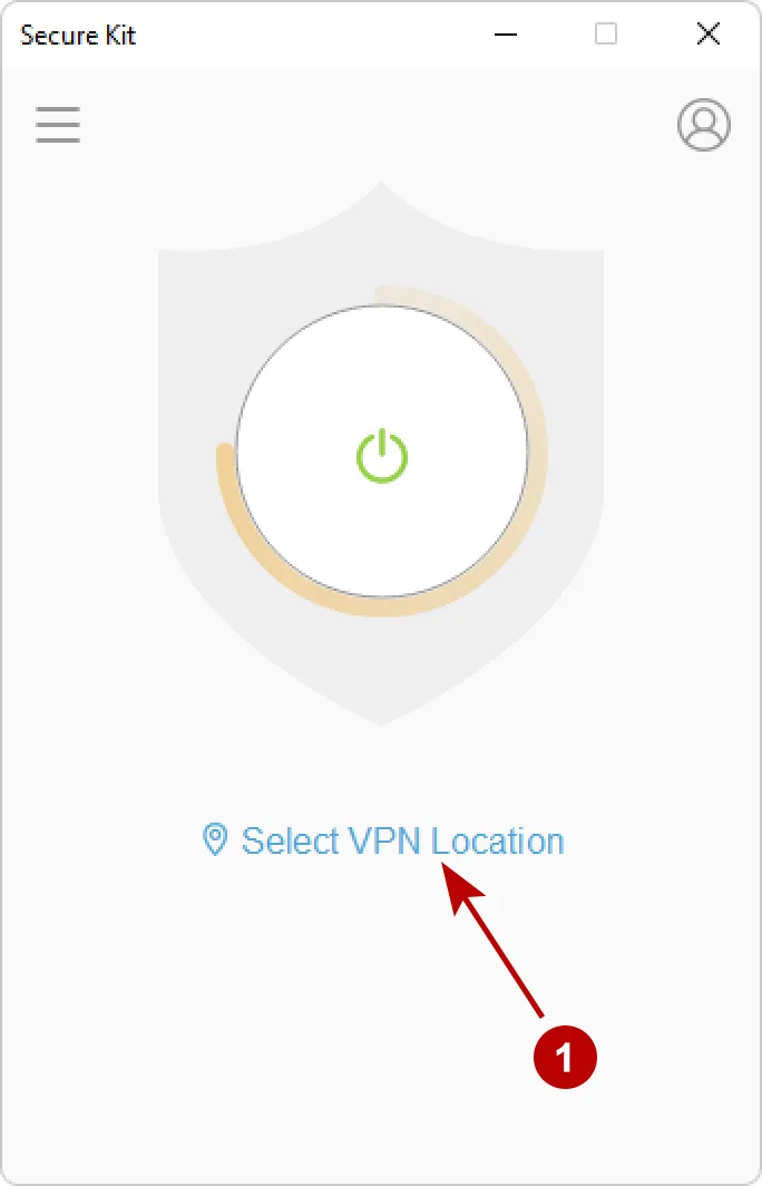 Main window of Secure Kit on Windows