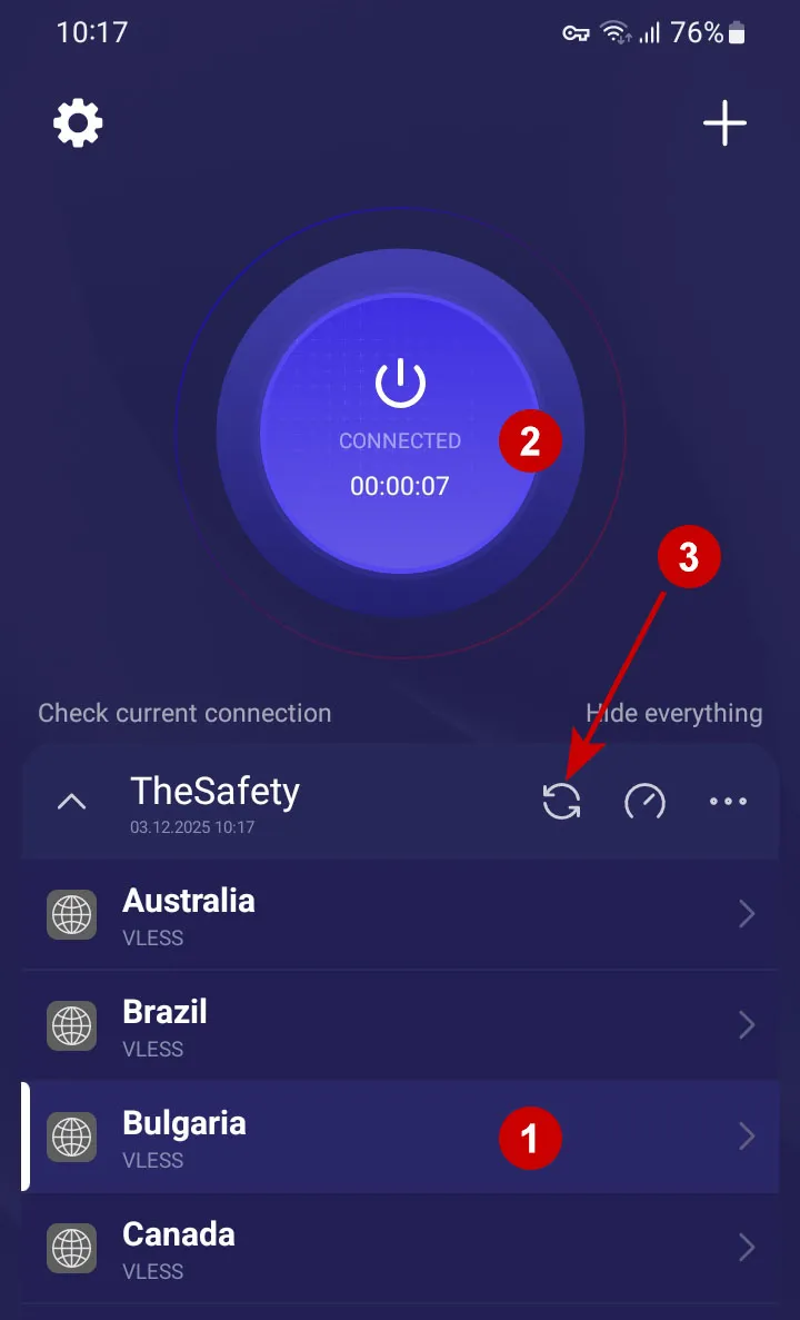 Connect to xVPN in Happ on Android