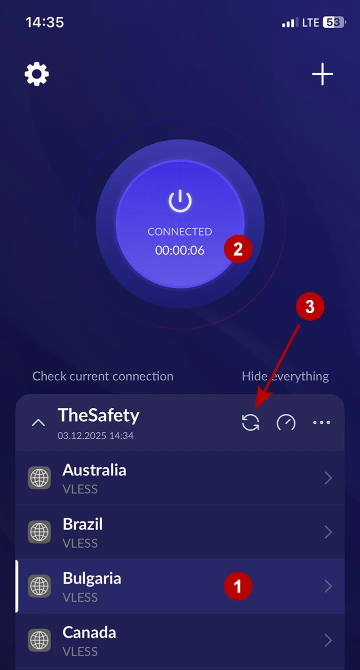 Connect to xVPN in Happ on iOS
