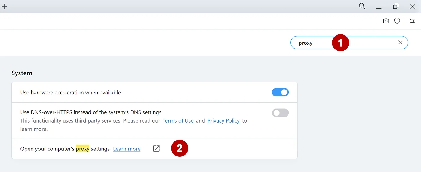 HTTP and Socks proxy settings in Opera on Windows